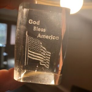 Crystal God Bless America Art Piece